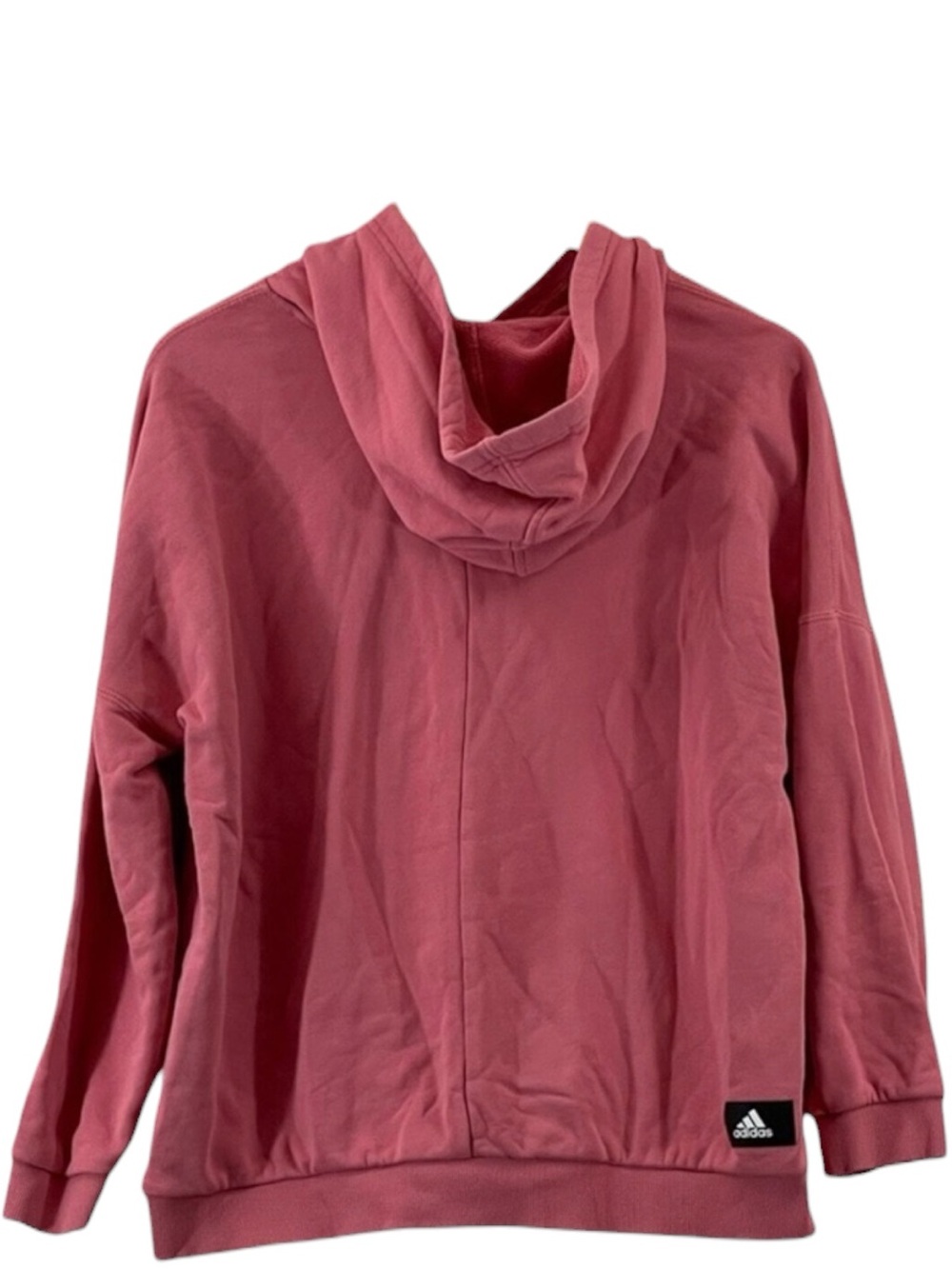 ADIDAS Dark Coral Hooded Pullover Sweatshirt with Leopard Print Logo Size M - Picture 6 of 12